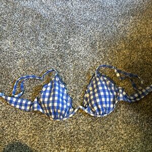 Blue checkered print swim
